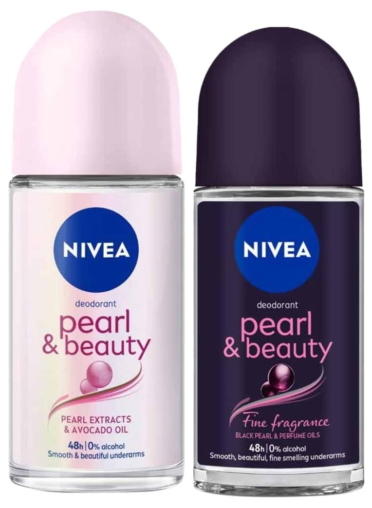 نيفيا Nivea Women Deodorant Roll On, Pearl & Beauty Fine Fragrance For Fragrant Smooth & Beautiful Underarm Skin, 50ml&NIVEA Deodorant Roll On, Pearl & Beauty For Women 50ml - Image 1
